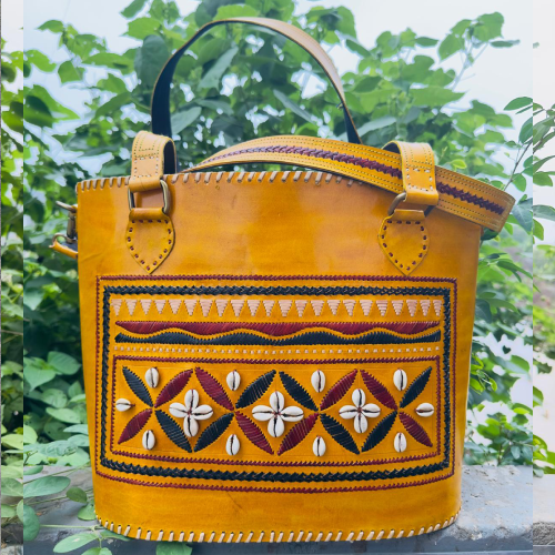 Yellow tote bohemian bag - Image 2