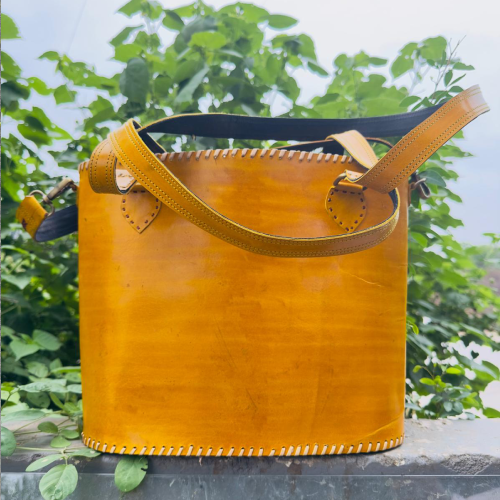 Yellow tote bohemian bag - Image 3